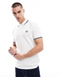 [Fred Perry] Fred Perry twin tipped polo shirt in white M White