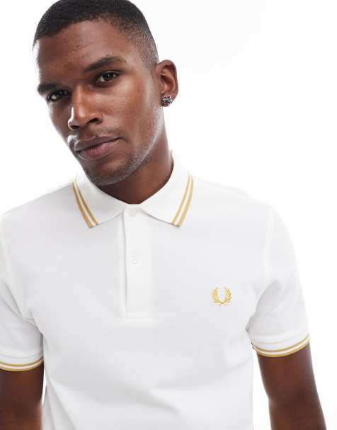 Fred Perry twin tipped polo shirt in white - view 1