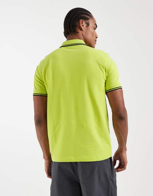 Fred Perry twin tipped polo shirt in yellow with black tipping , 3 of 5