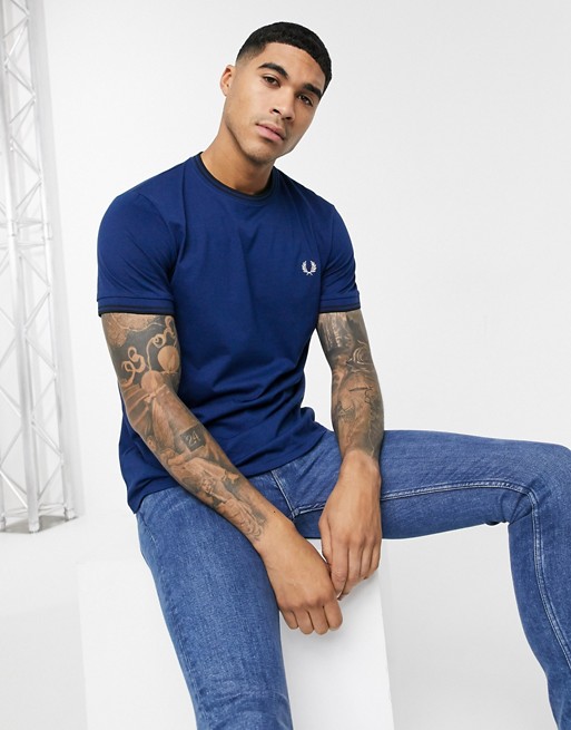 Fred Perry twin tipped ringer t-shirt in navy