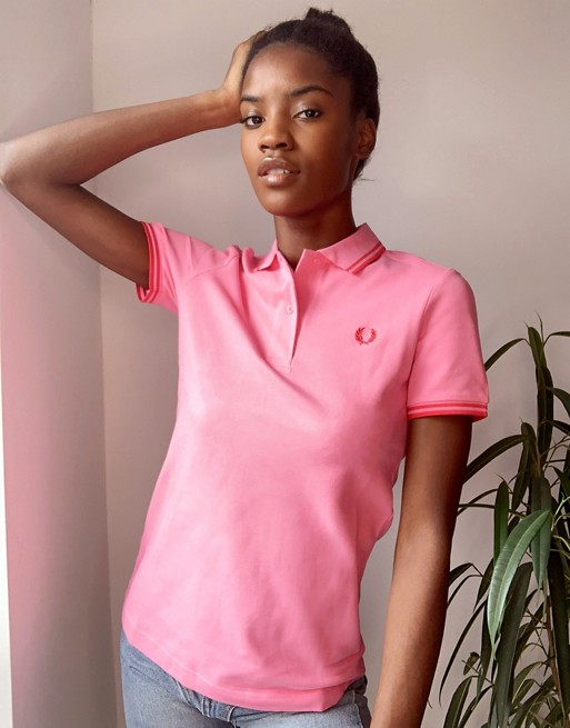 Fred Perry twin tipped shirt in pink