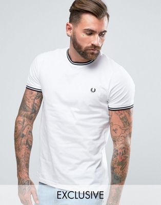 fred perry twin tipped t shirt white