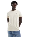 [Fred Perry] Fred Perry twin tipped t-shirt in beige-Neutral XS Beige