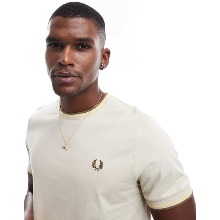 Fred Perry twin tipped t-shirt in white | ASOS