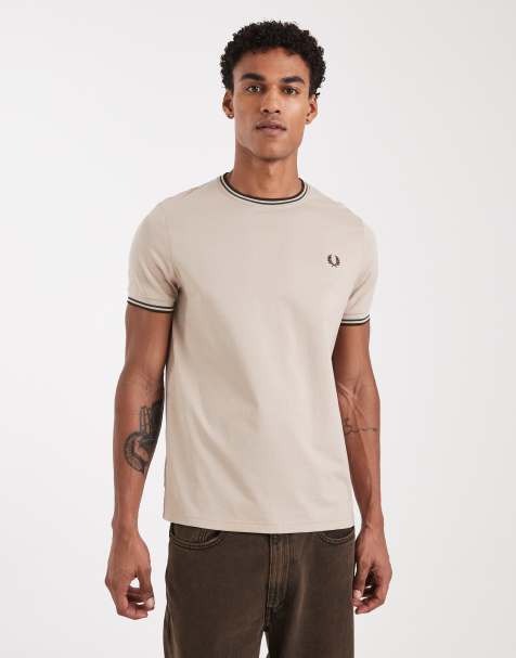 Fred Perry twin tipped T-shirt in beige - view 1