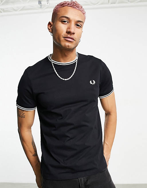 Fred Perry twin tipped t-shirt in black