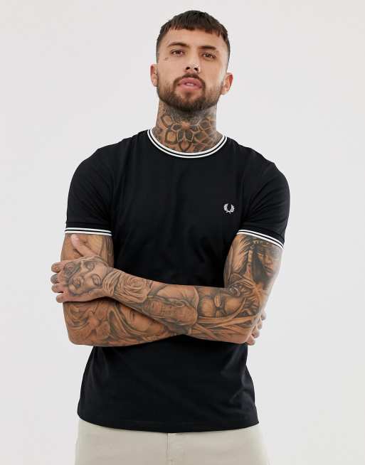 Fred Perry twin tipped t-shirt in black