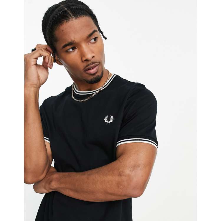 Fred Perry Twin Tipped T Shirt Black | Mainline Menswear