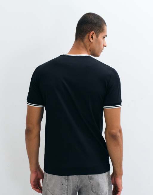 Fred Perry twin tipped t-shirt in black, 5 of 5