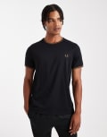 [Fred Perry] Fred Perry twin tipped t-shirt in black L BLACK