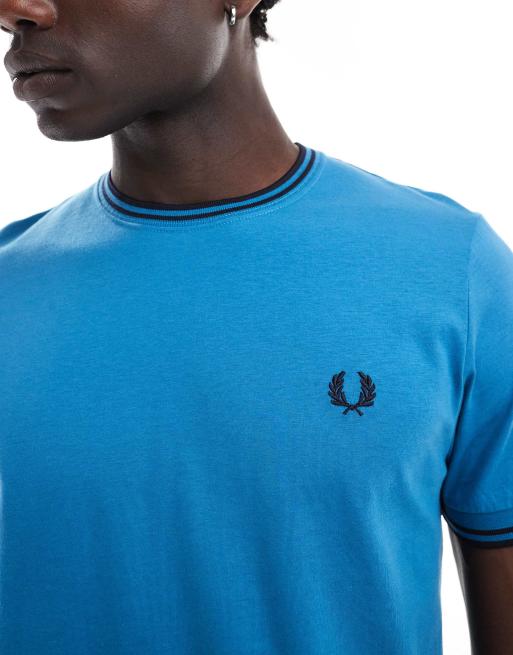 Fred Perry twin tipped t-shirt in blue | ASOS