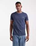 [Fred Perry] Fred Perry twin tipped t-shirt in blue XL BLUE