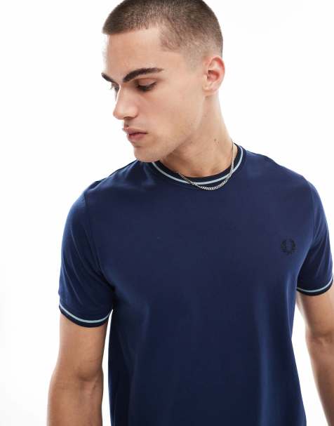 Fred Perry twin tipped t-shirt in dark blue - view 1