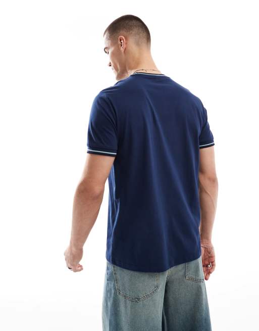 Fred Perry twin tipped t-shirt in dark blue, 3 of 4