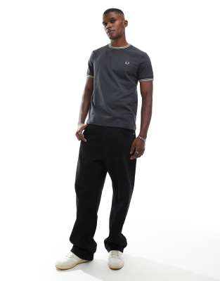 Fred Perry Twin Tipped T-shirt In Gray