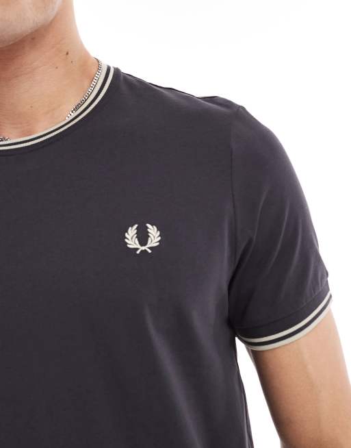 ★英国発*FRED PERRY*新作*twin tipped Tシャツ/GREY★ Twin Tipped T-Shirt - Anchor Grey / Oatmeal | Men's T-Shirts