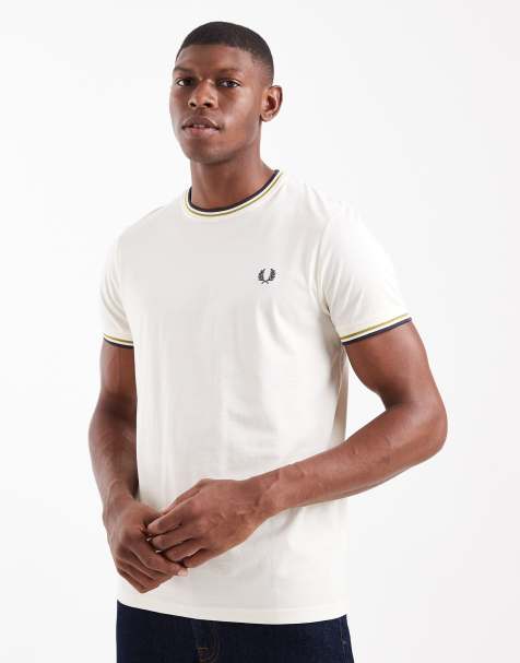 Fred Perry twin tipped t-shirt in ecru - view 1