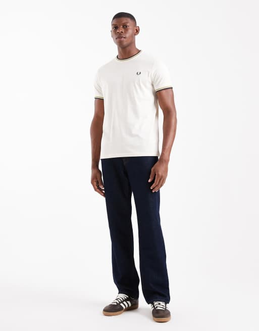 Fred Perry twin tipped t-shirt in ecru, 2 of 5
