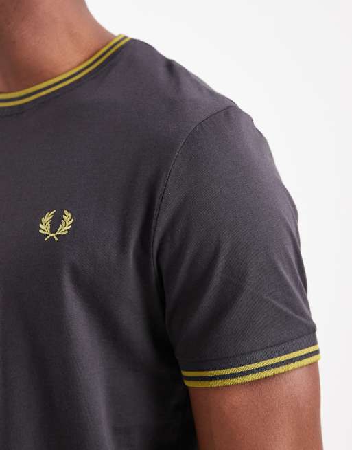 Fred Perry twin tipped t-shirt in grey, 5 of 5