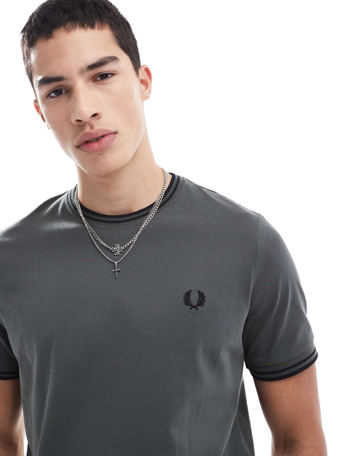 Fred Perry twin tipped t-shirt in khaki green