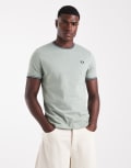 [Fred Perry] Fred Perry twin tipped t-shirt in khaki-Green M KHAKI