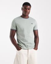 Fred Perry rear powder laurel t-shirt in white | ASOS