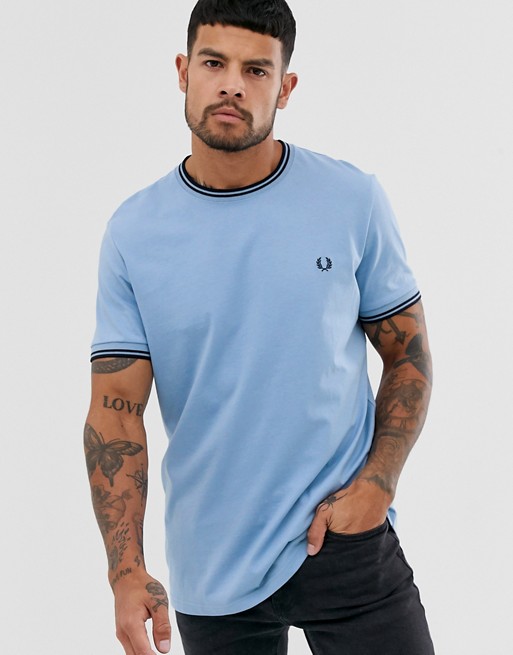 Fred Perry twin tipped t-shirt in light blue