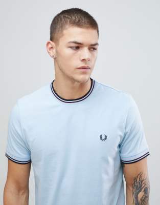 fred perry twin tipped t shirt blue