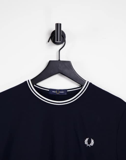 Fred Perry twin tipped t-shirt in navy, 3 of 4