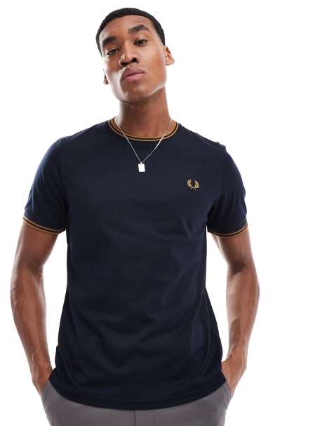 Fred Perry twin tipped t-shirt in navy - view 1