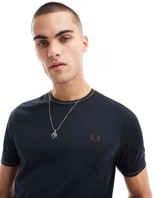 Fred Perry Fred Perry twin tipped t-shirt in navy