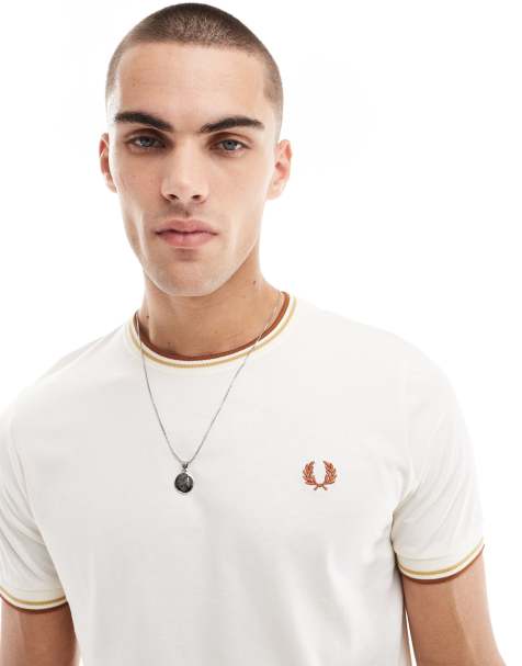Fred Perry twin tipped t-shirt in off white - view 1