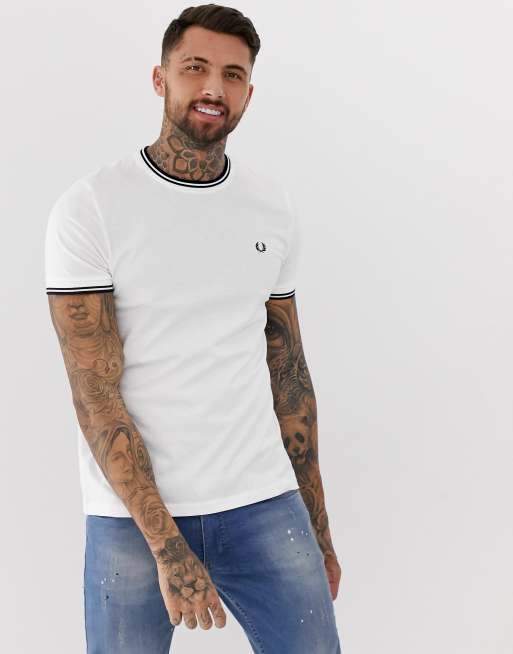 Fred Perry twin tipped t shirt in white