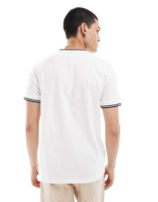 Fred Perry twin tipped t-shirt in white | ASOS