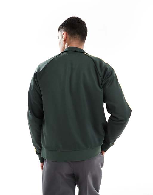 Fred Perry two color taped track jacket in green | ASOS Fred Perry two color taped track jacket in green | ASOS