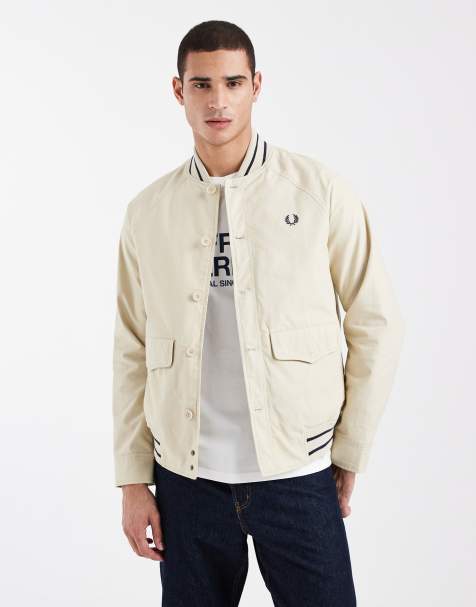 Fred Perry - Umpire - Bomber avec logo et col à liserés - Blanc cassé - view 1