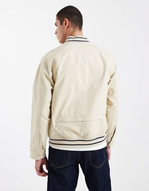 Fred Perry - Umpire - Råhvid bomber-jakke med logo og kantstribe på kraven, 3 af 5
