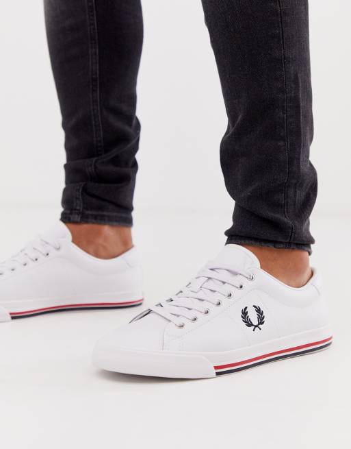 Fred Perry - Underspin - hvide sneakers i læder