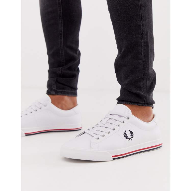 Fred Perry Underspin leather sneakers in white ASOS