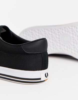 fred perry black canvas shoes