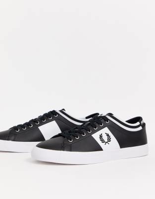fred perry underspin tipped cuff leather trainers