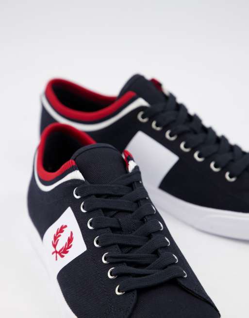 Fred Perry Underspin tipped cuff twill trainer in navy