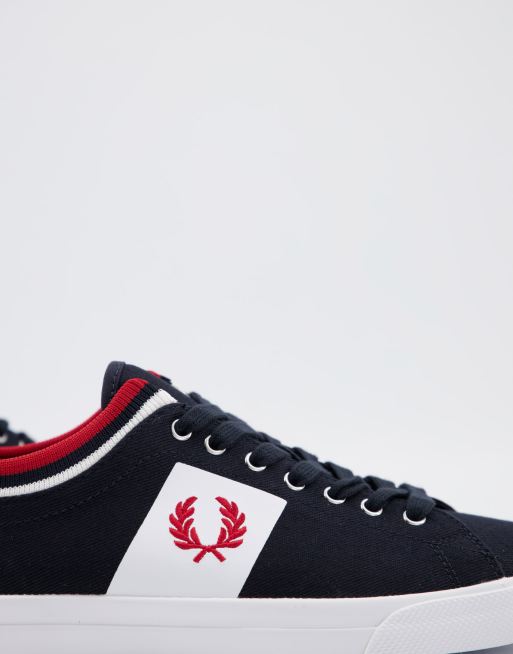 Fred Perry Underspin tipped cuff twill trainer in navy