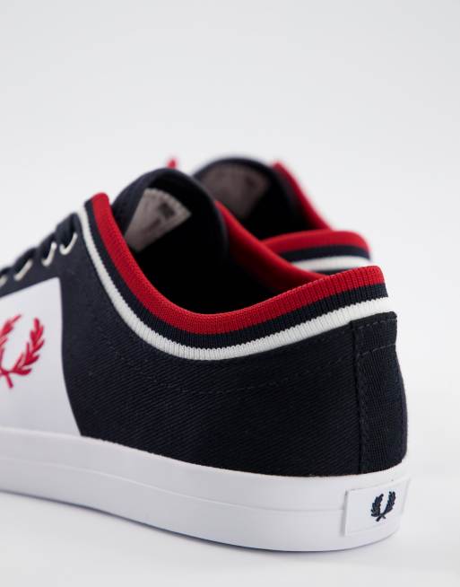 Fred Perry Underspin tipped cuff twill trainer in navy