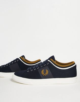 Fred Perry underspin tipped twill plimsoll in navy