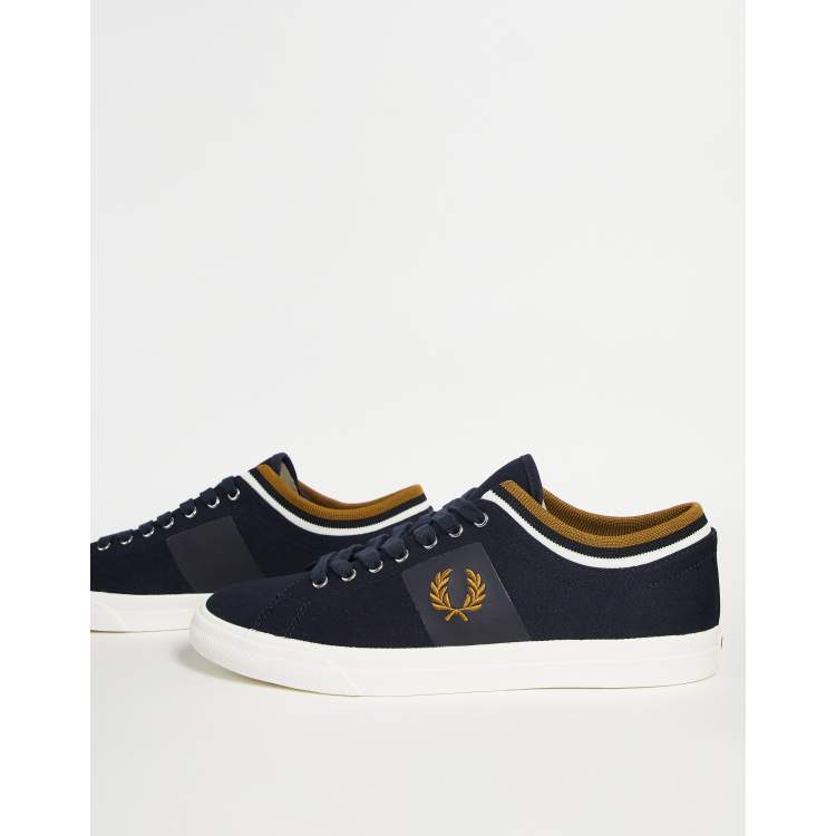 Fred Perry underspin tipped twill plimsoll in navy | ASOS