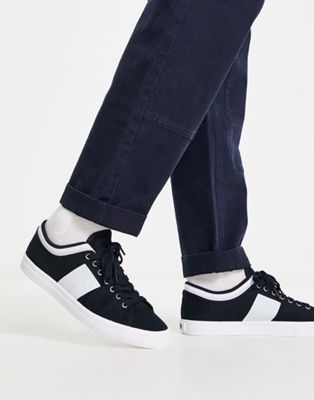 Fred Perry underspin twill tipped trainers in navy
