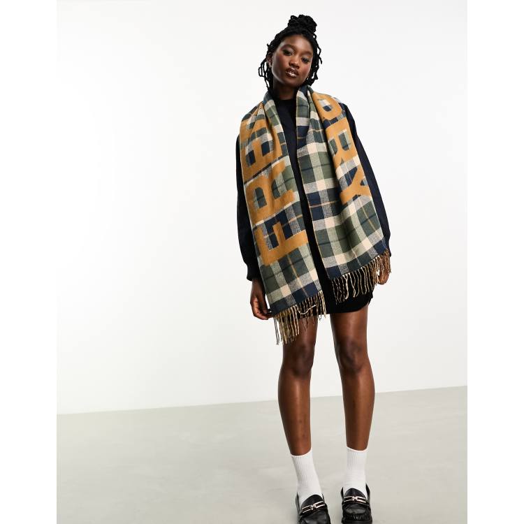 Fred Perry unisex check large logo scarf | ASOS