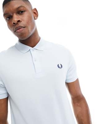 Fred Perry Unisex Plain Polo In Baby Blue