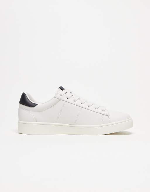 Fred Perry unisex spencer leather trainers in white, 4 of 4